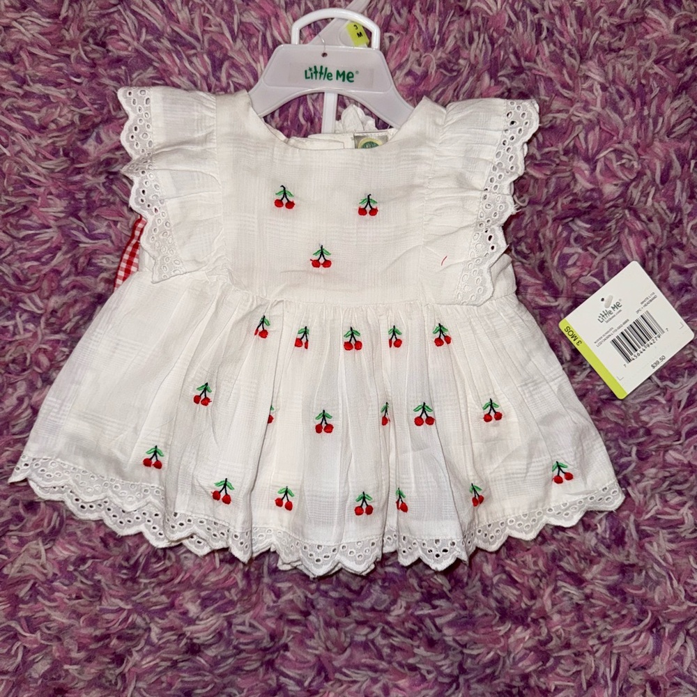 LITTLE ME 3MONTH white cherry set NWT
